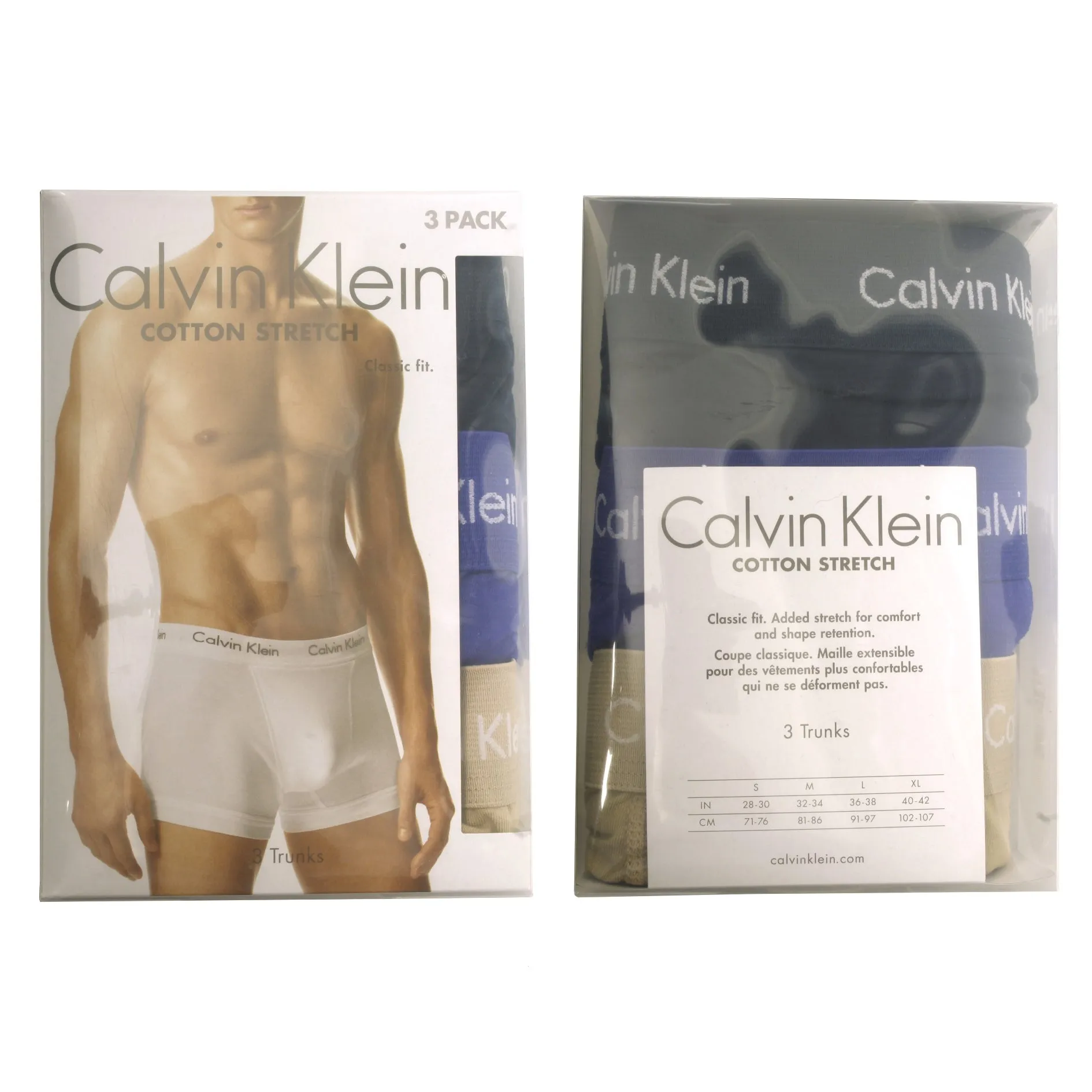 Calvin Klein Mens Classic Stretch Boxer Shorts/ Trunks (3-Pack)