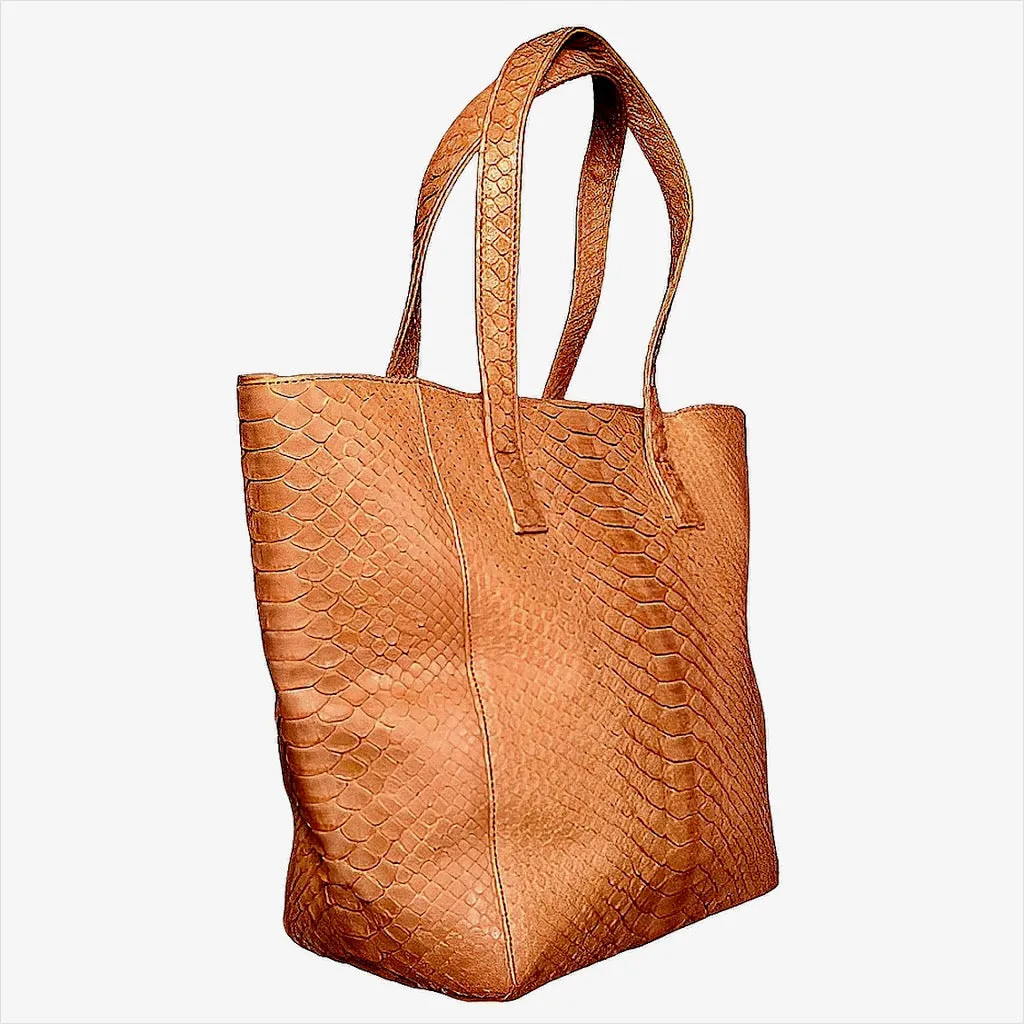 Camel Beige Shopper Tote Bag