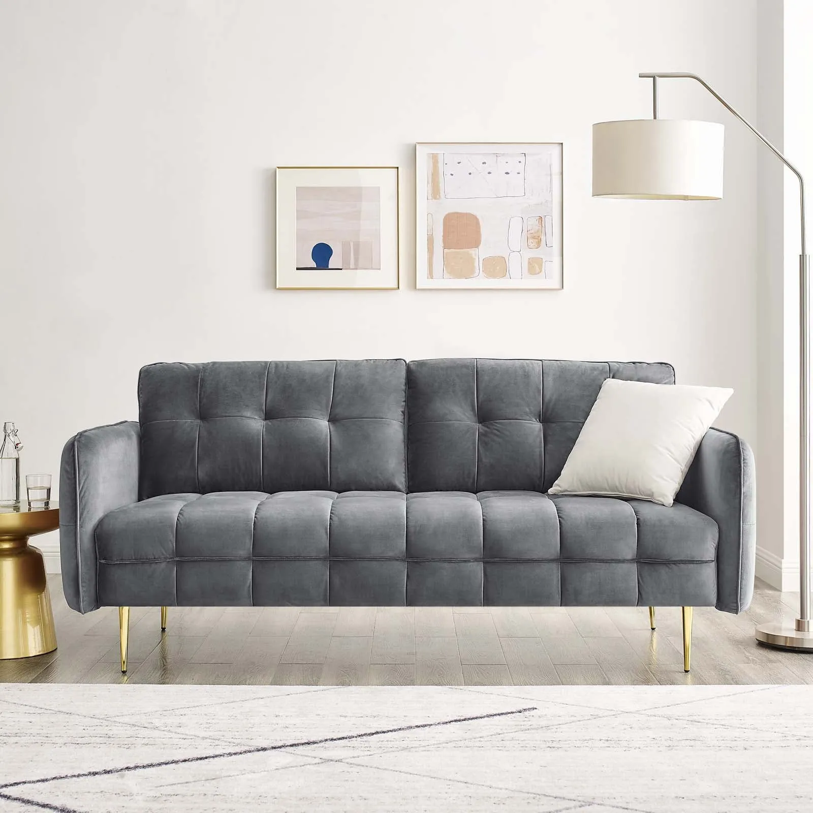 Cameron Tufted Performance Velvet Sofa