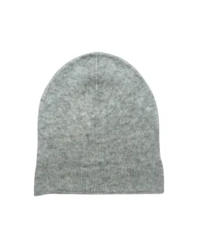 Cashmere and silk  jersey beanie in pale heather grey