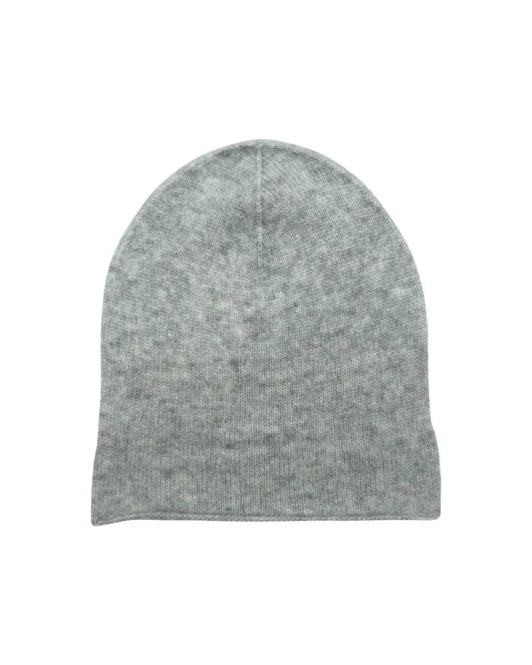 Cashmere and silk  jersey beanie in pale heather grey