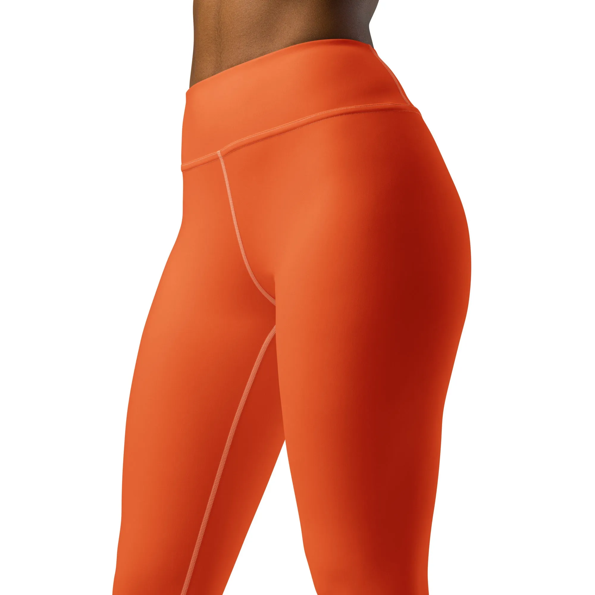 Casual Cool: Solid Color Leggings for Her Workout - Flamingo