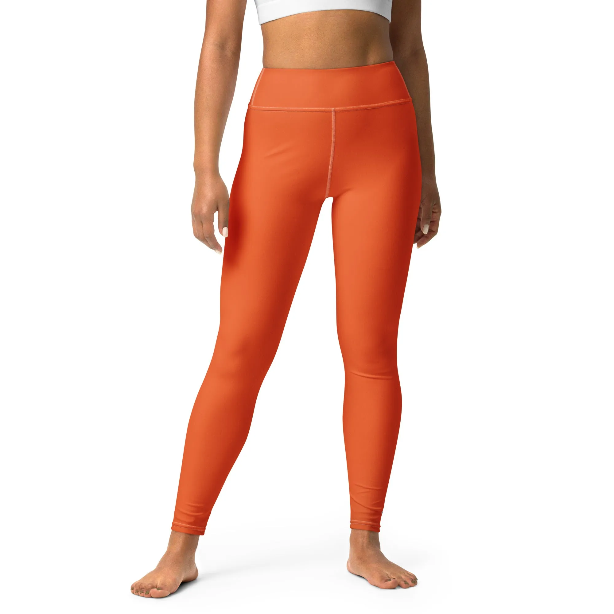 Casual Cool: Solid Color Leggings for Her Workout - Flamingo