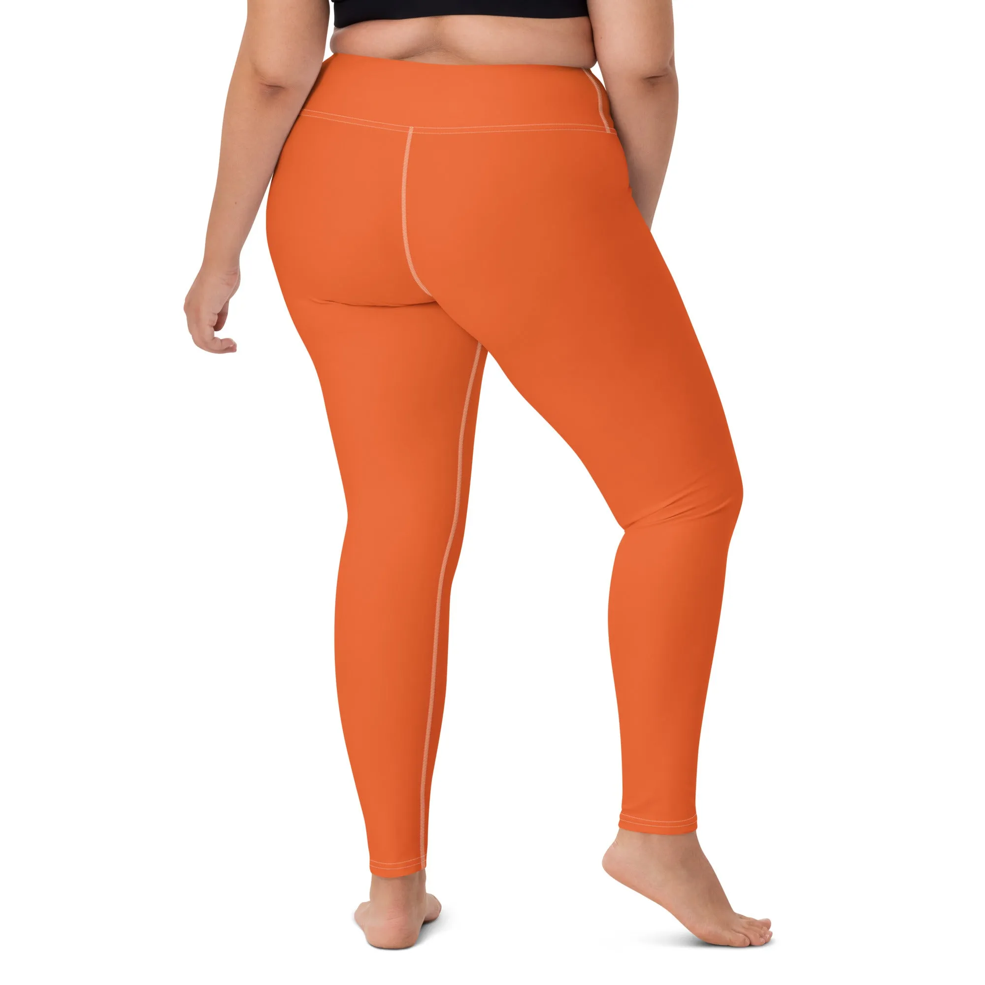 Casual Cool: Solid Color Leggings for Her Workout - Flamingo