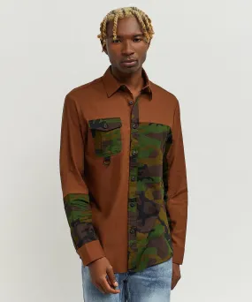 Cavalli Camo Details Long Sleeve Flannel Shirt