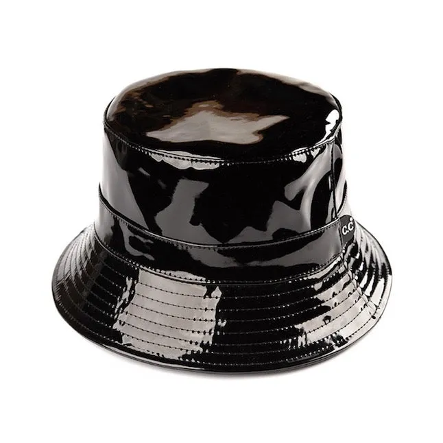 C.C Brand Shiny Reflective Enamel Detailed Rain Bucket Hat