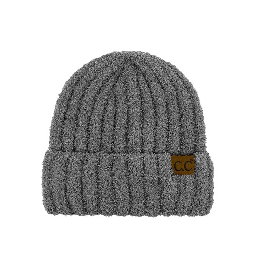 C.C Solid Color Fuzzy Beanie Hat