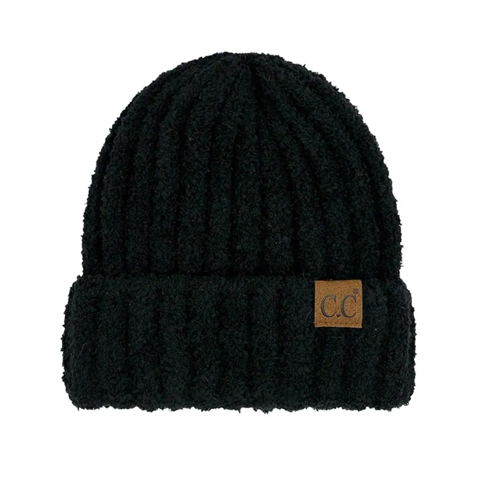 C.C Solid Color Fuzzy Beanie Hat