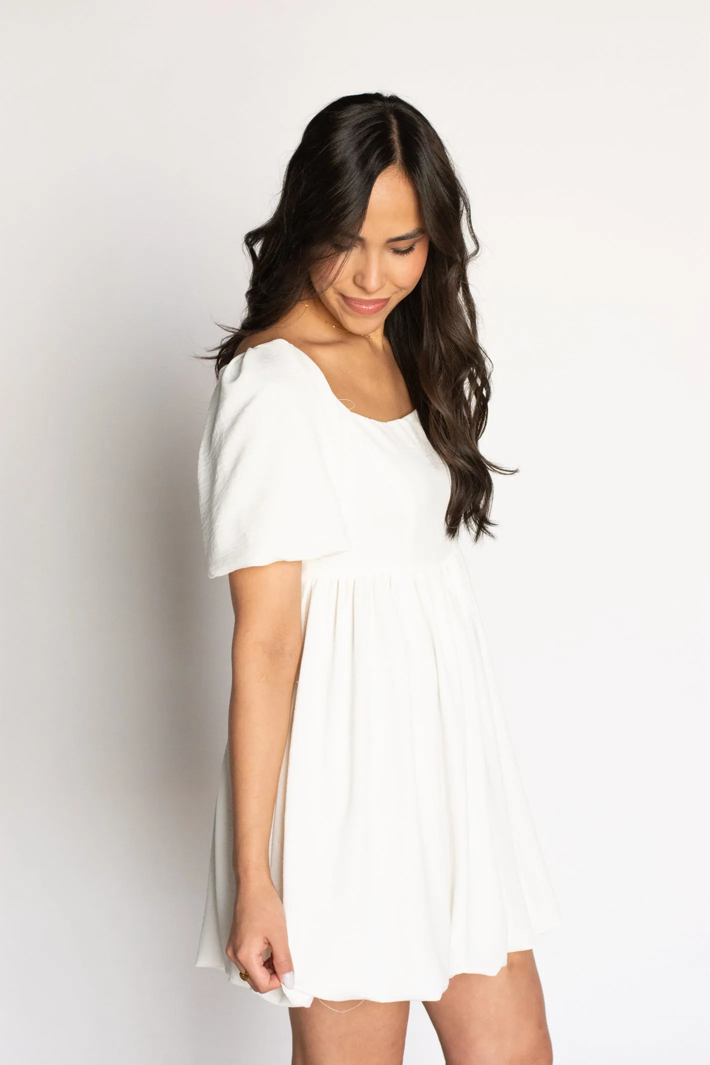 Charming Plans White Babydoll Dress