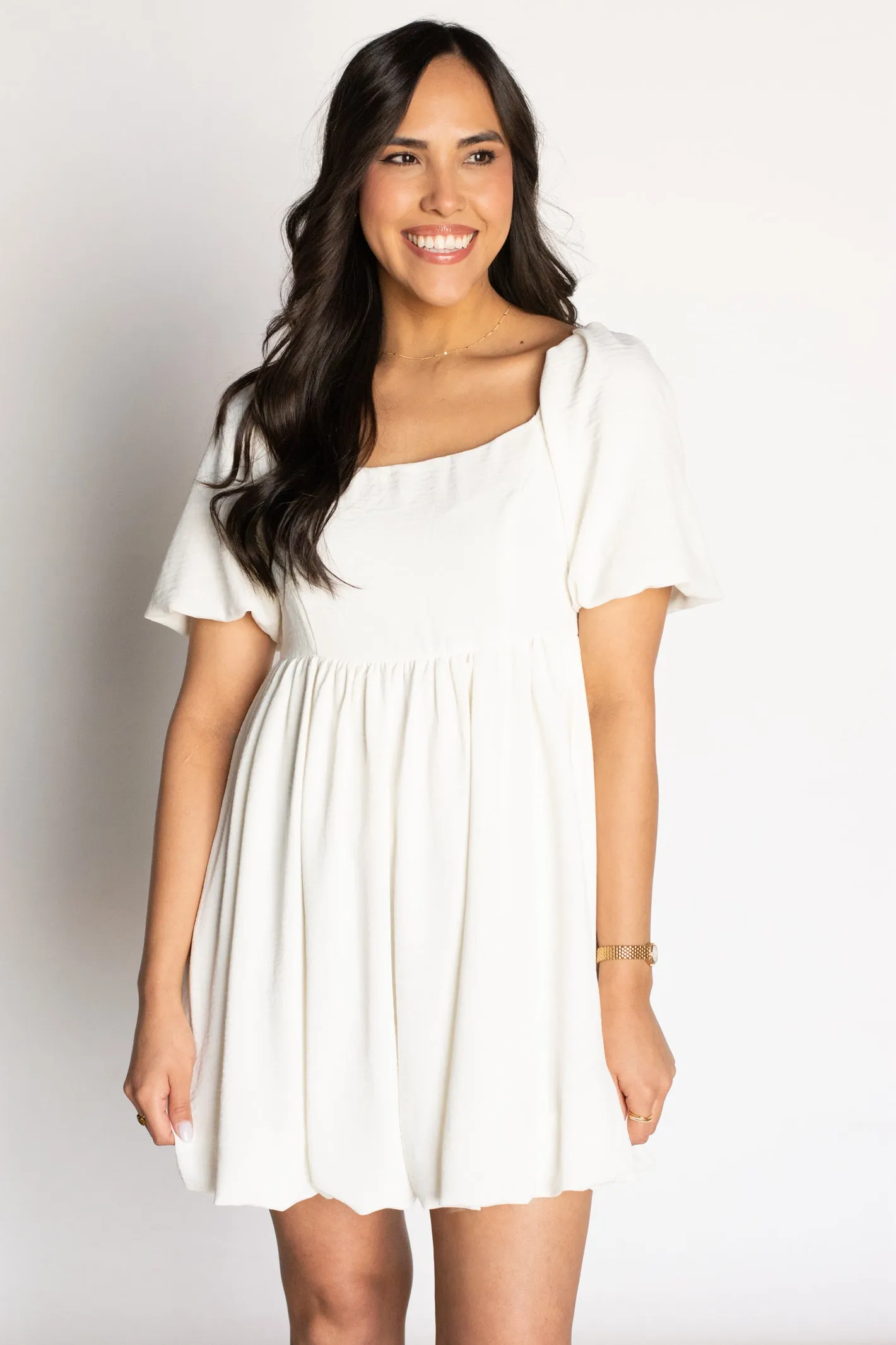 Charming Plans White Babydoll Dress