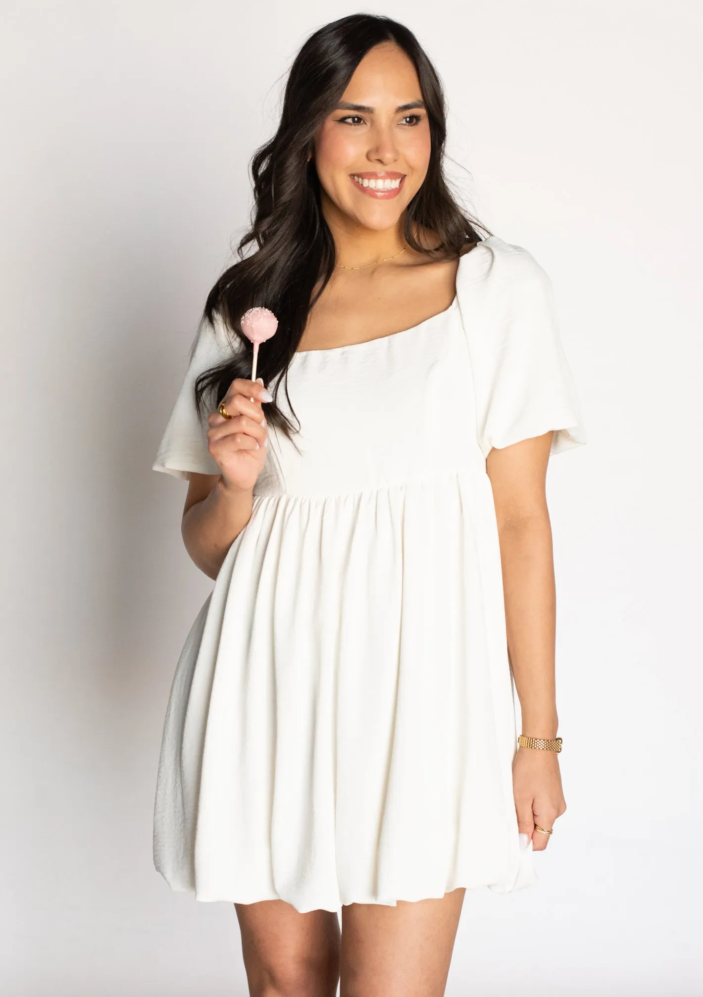 Charming Plans White Babydoll Dress