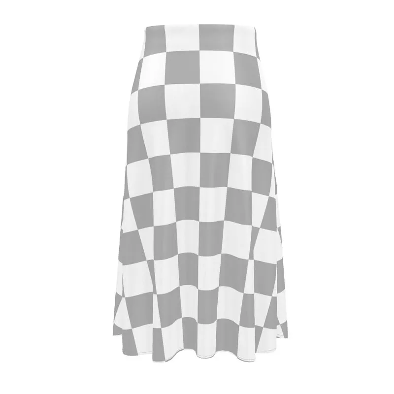 Checkered Midi Skirt