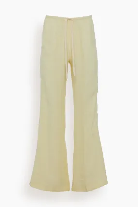 Chic Linen Herringbone Elasticated Pant in Luce