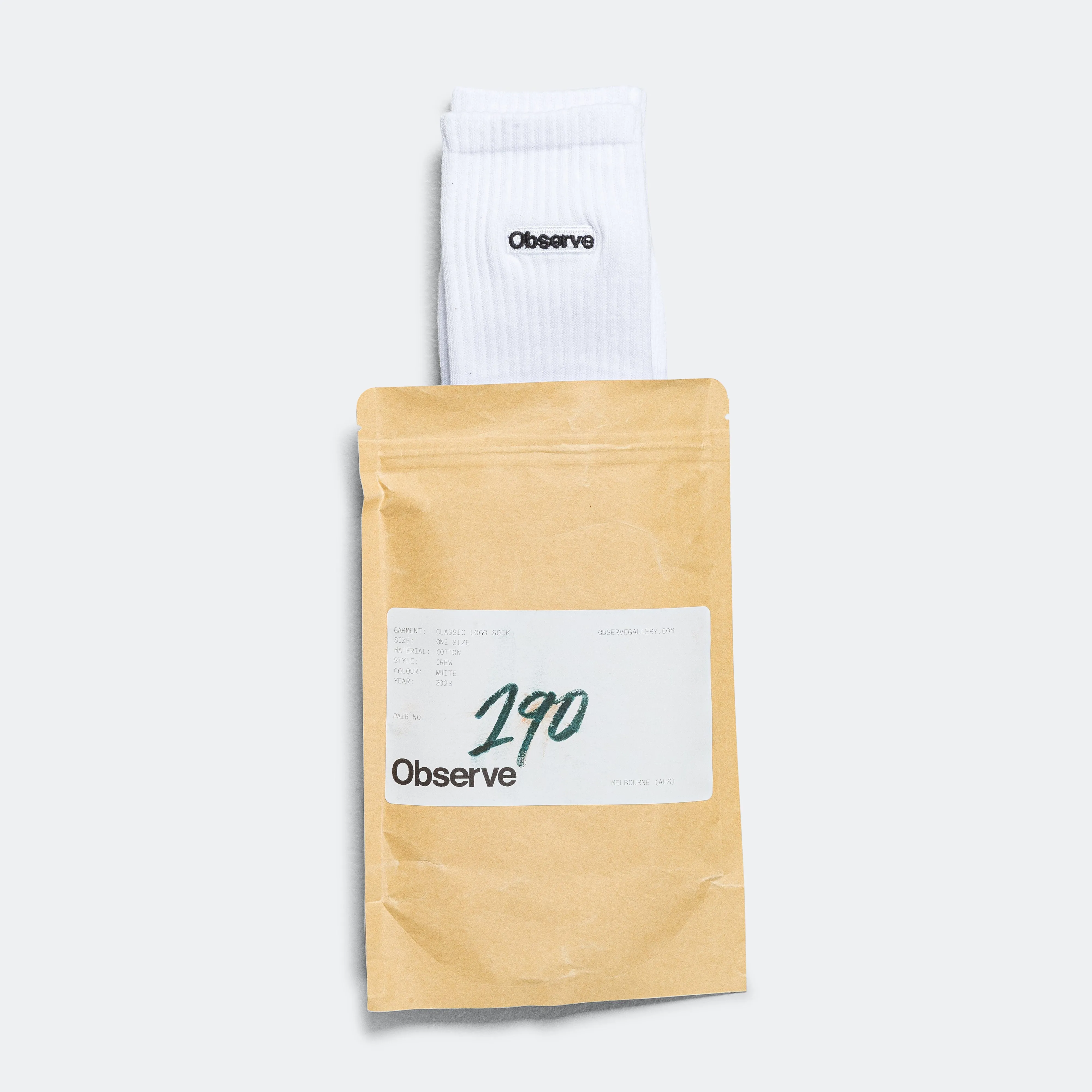 Classic Logo Crew Sock - White