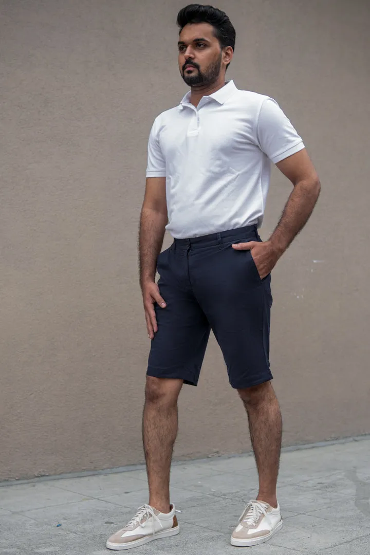 Classic Navy Stretch Chino Shorts