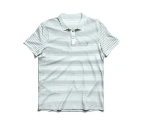 Clearwater & White Beech Stripe Performance Polo