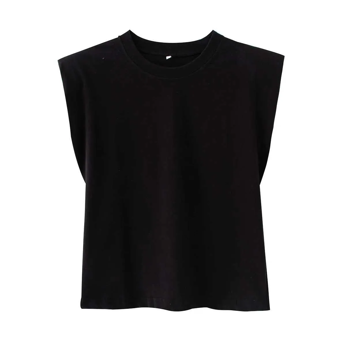 Cool Padded Shoulder Tank Top Tee Shirt With Shoulder Pad