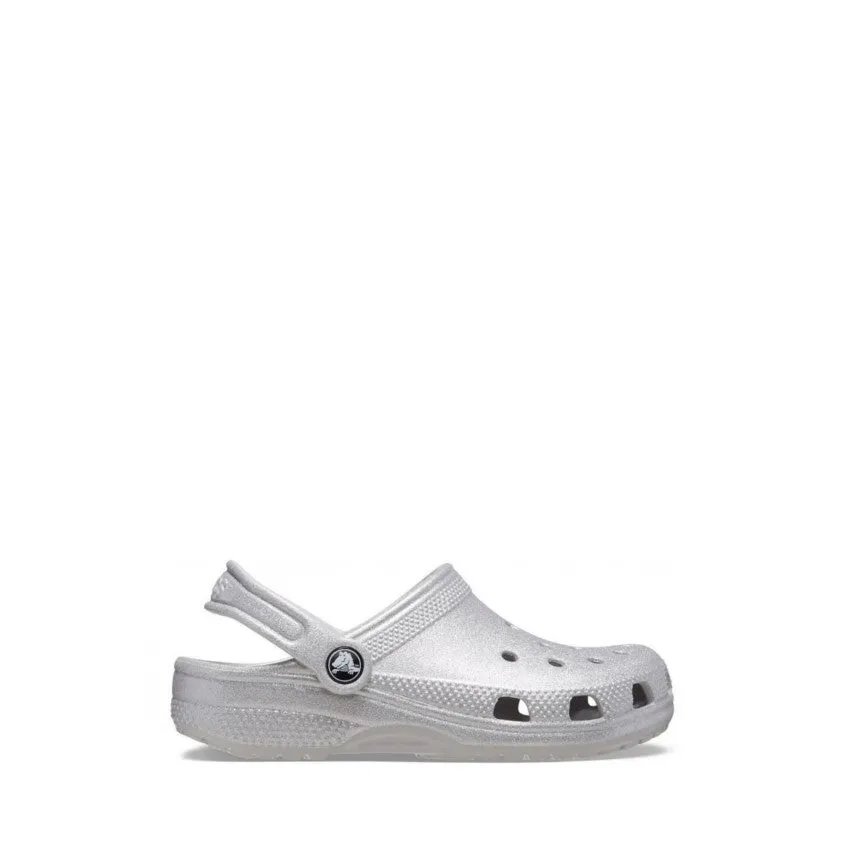 CROCS SABOT CLASSIC GLITTER CLOG K CR206993 SILVER GLITTER ARGENTO