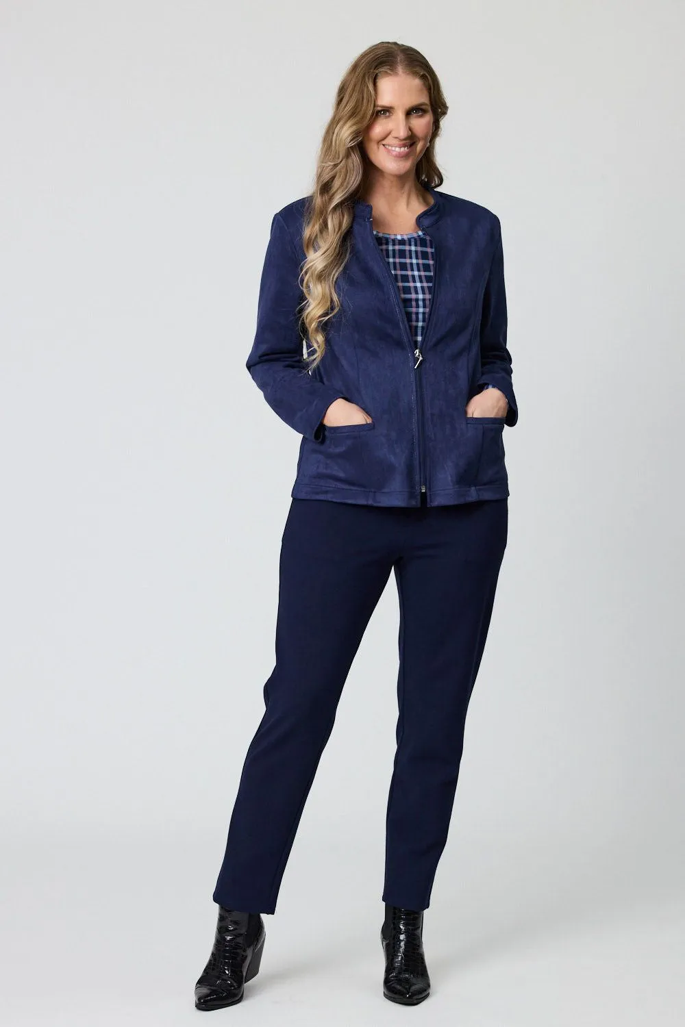 Democracy Naomi Suedette Jacket - Navy