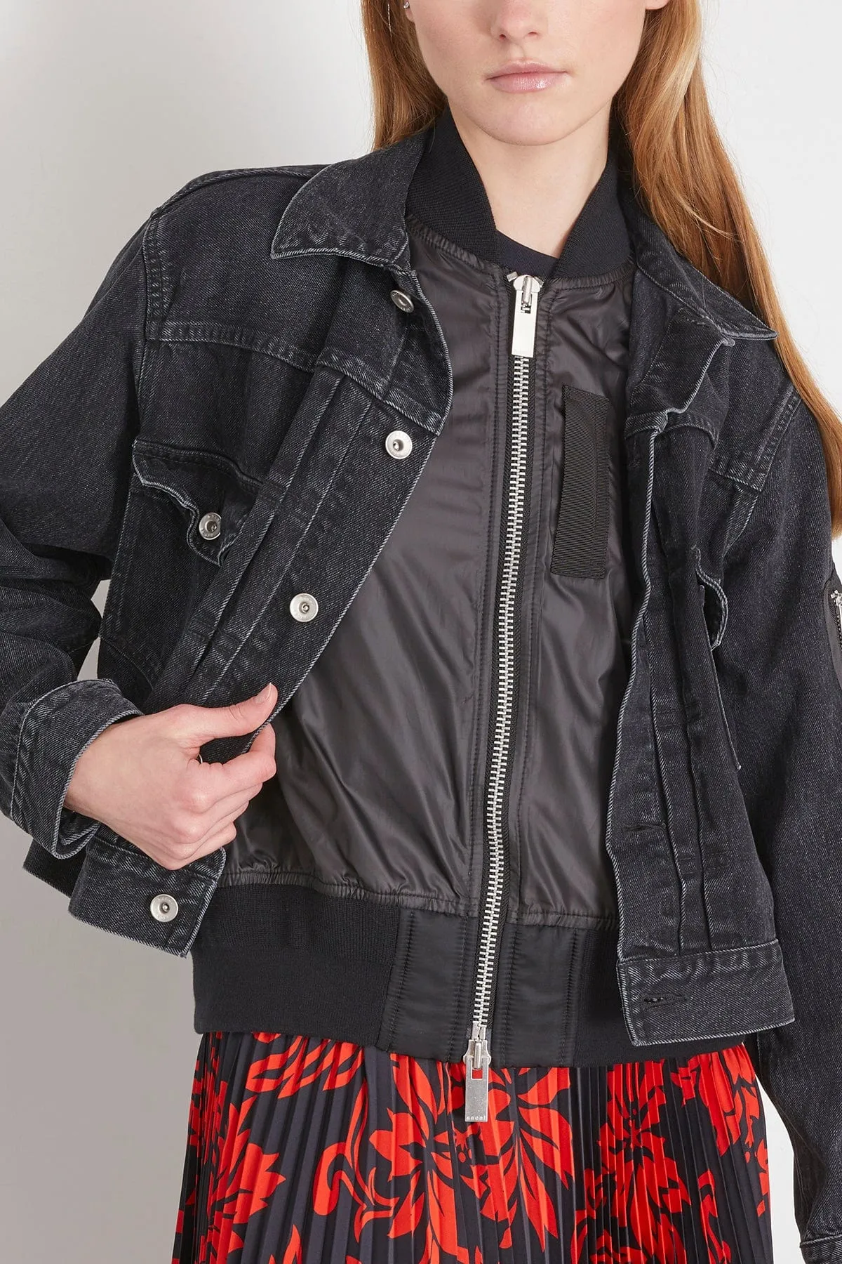 Denim Blouson in Black