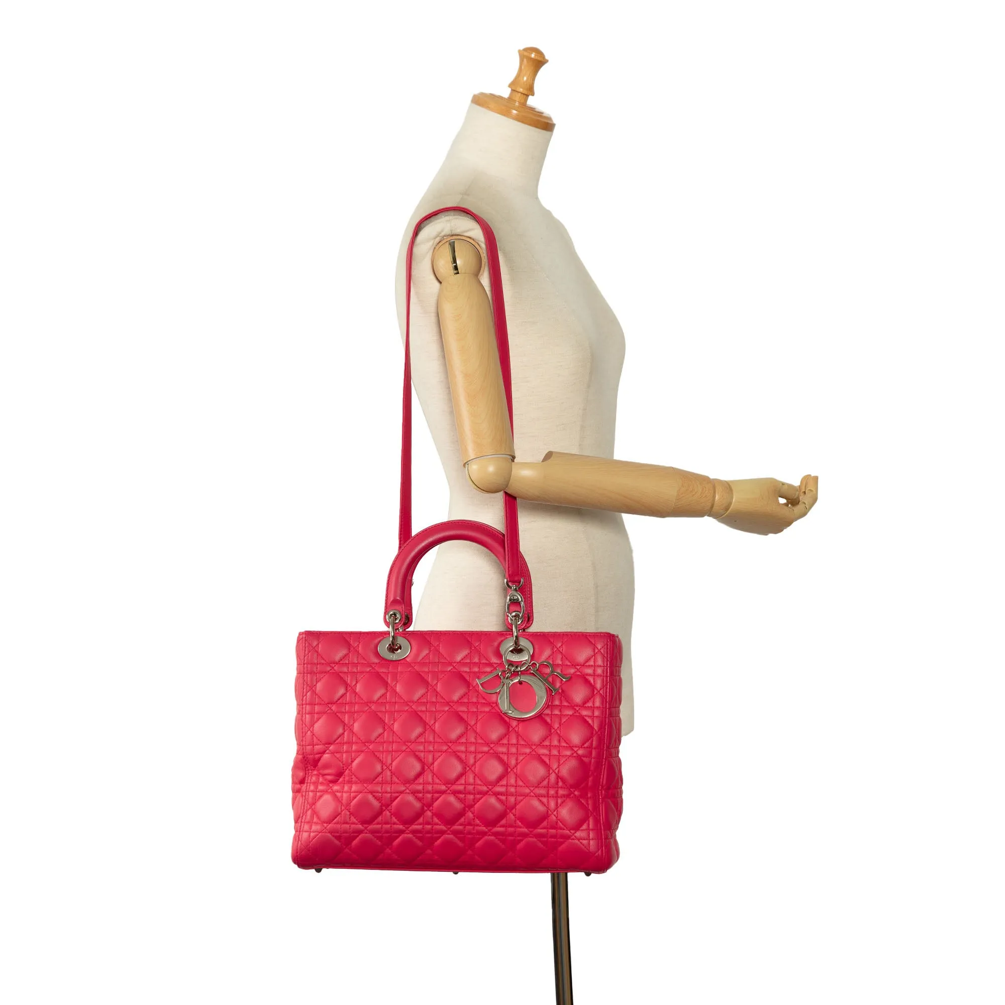 Dior Lady Dior Large Pink Cannage Lambskin