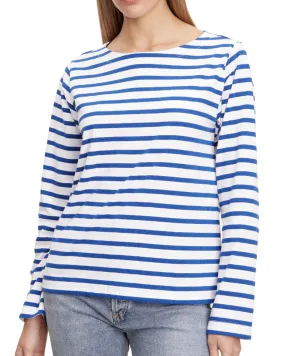 Doreen Striped Long Sleeve Top (Cobalt)