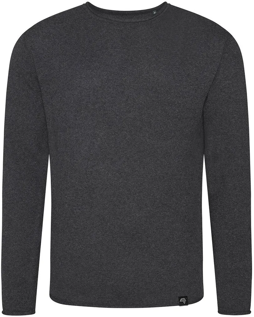 ECL 0060 ― Recycled Feinstrick-Pullover aus regenerierter Baumwolle - Charcoal Grau