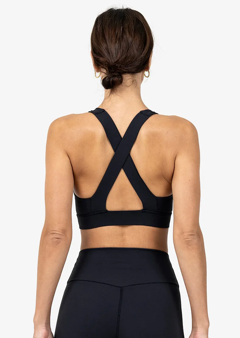 Elevate Life Crossback Bra Black