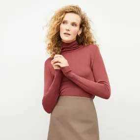 Elizabeth Turtleneck - Silk Jersey :: Rosewood