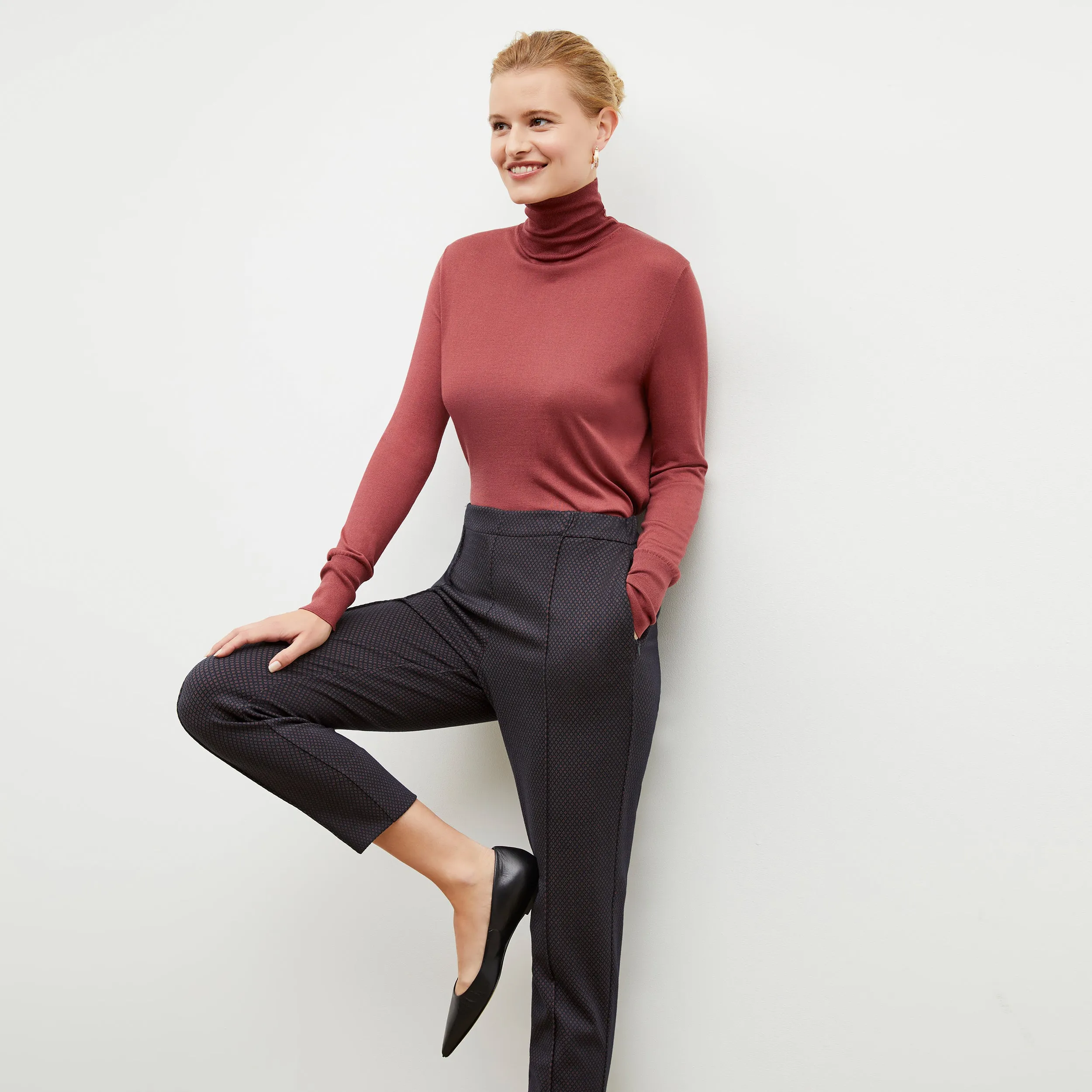 Elizabeth Turtleneck - Silk Jersey :: Rosewood