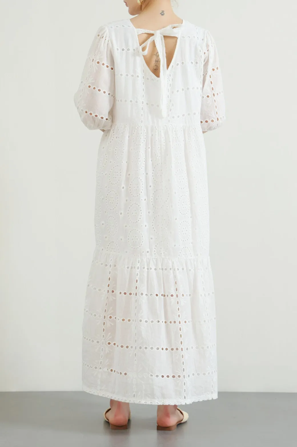 EMBROIDERED TIER DRESS