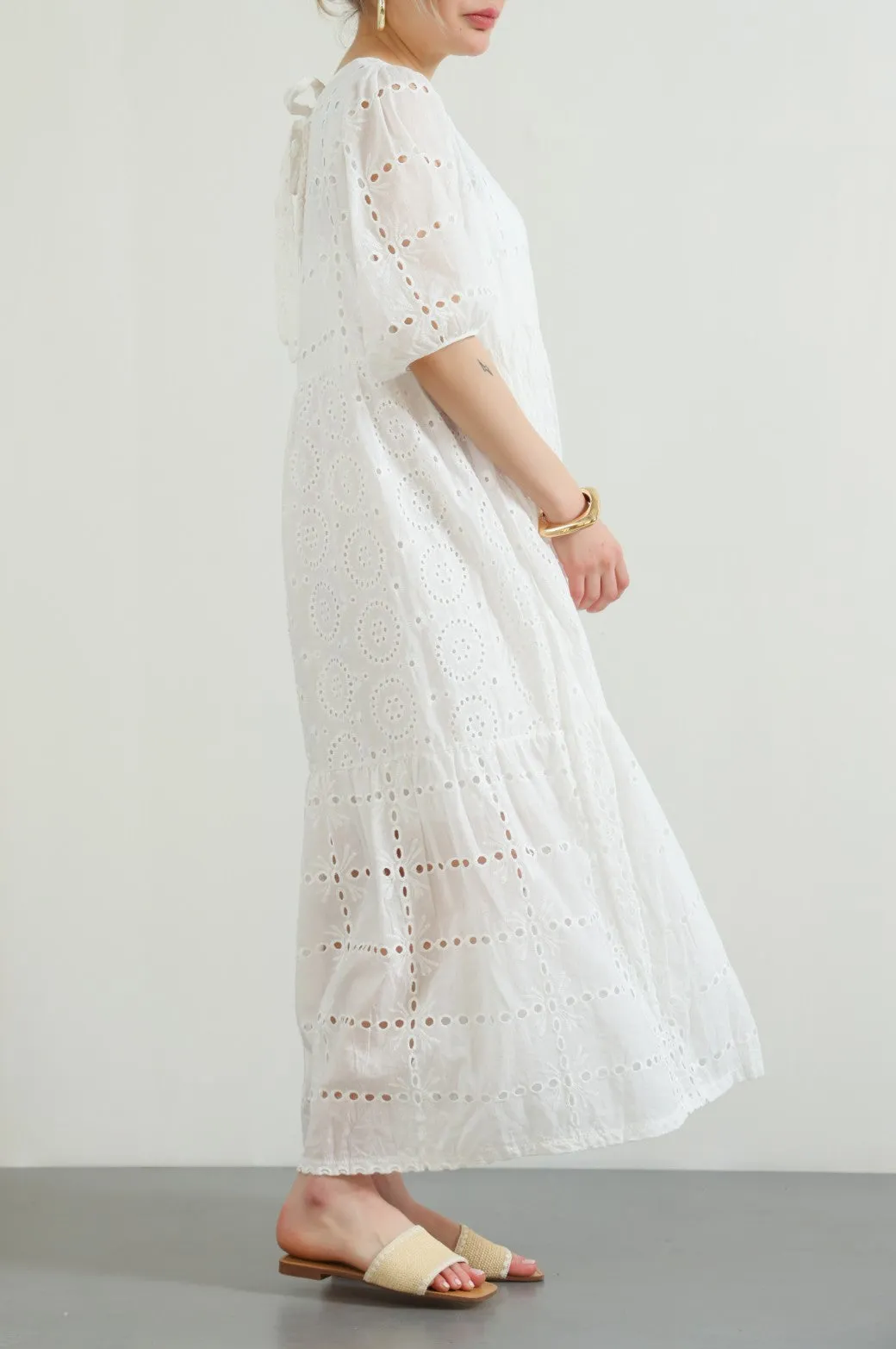 EMBROIDERED TIER DRESS