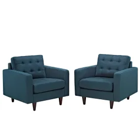 Empress Armchair Upholstered Fabric Set of 2