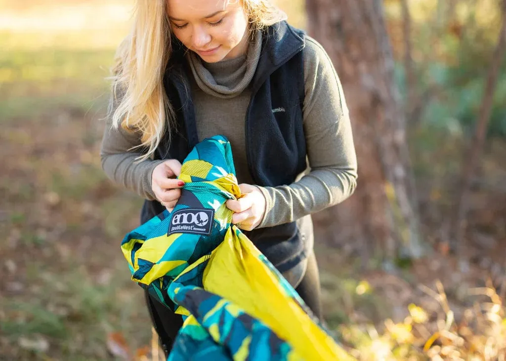 ENO Doublenest Hammock Print - Boulder/Melon