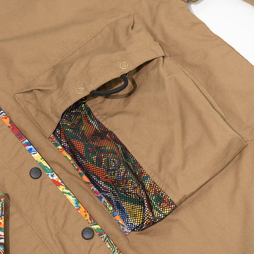 FAIRFAX COOGI PATTERN - REVERSIBALE LINER JACKET-KHAKI/BROWN