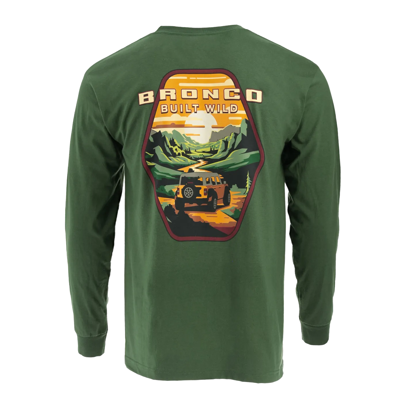 Ford Bronco Men's Built Wild Badge Long Sleeve T-Shirt