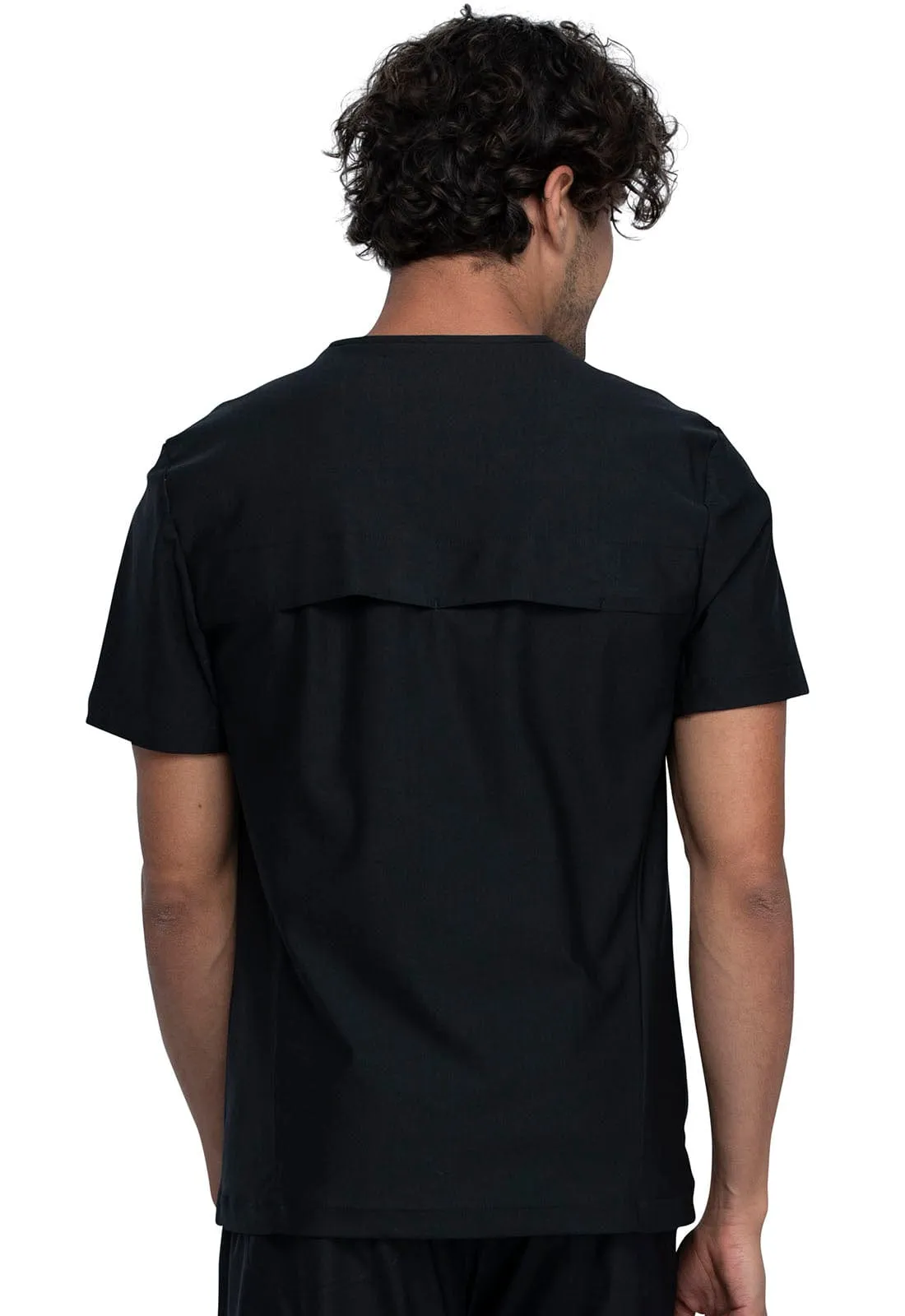 Form Cherokee Men's Tuckable Scrub V-Neck Scrub Top Black CK885