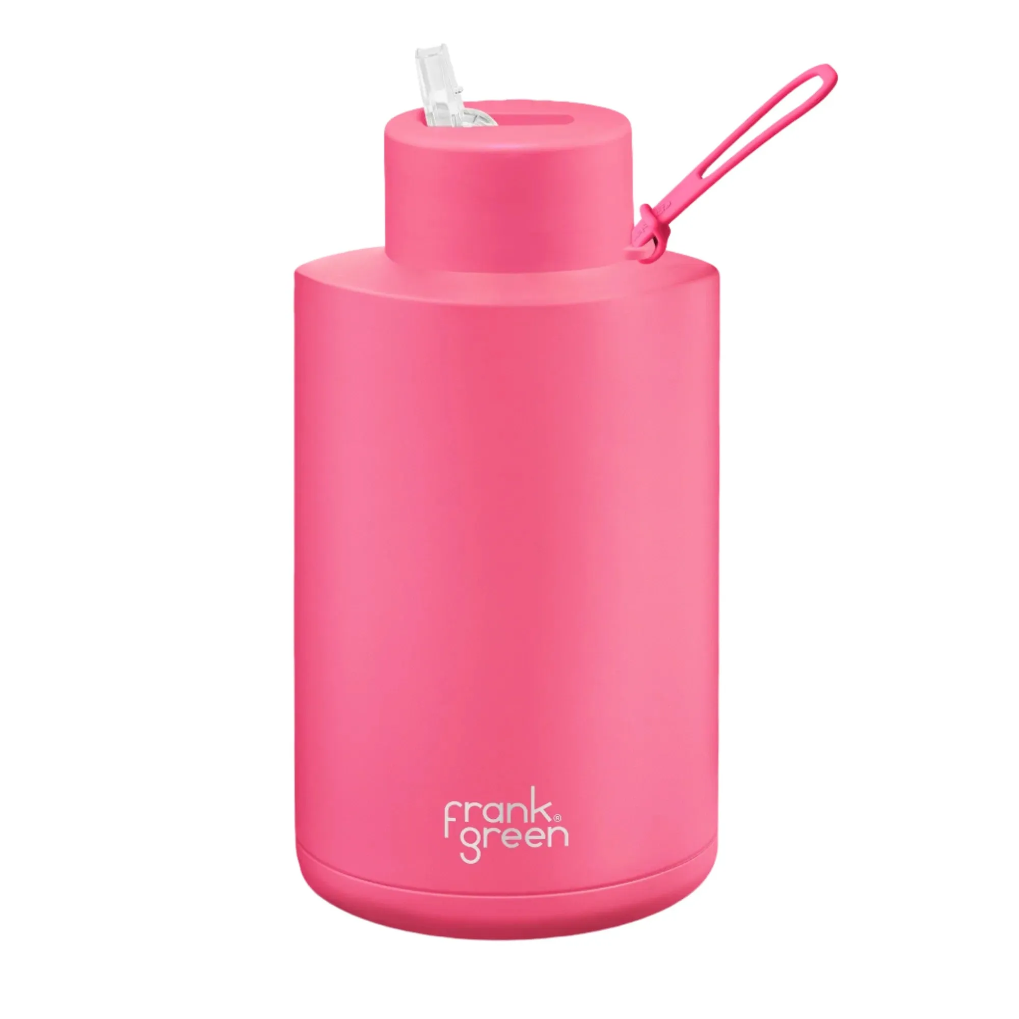 Frank Green - Reusable Straw Bottle 68oz/2L Neon Pink