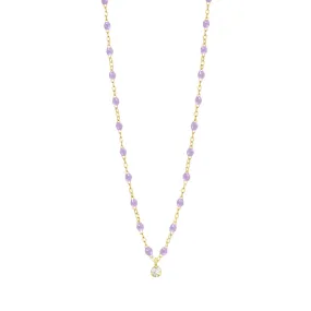 Gigi Supreme Classic 1 Diamond Necklace, Lilac, Yellow Gold, 16.5"