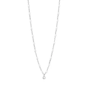 Gigi Supreme Classic 1 Diamond Necklace, White, White Gold, 16.5"