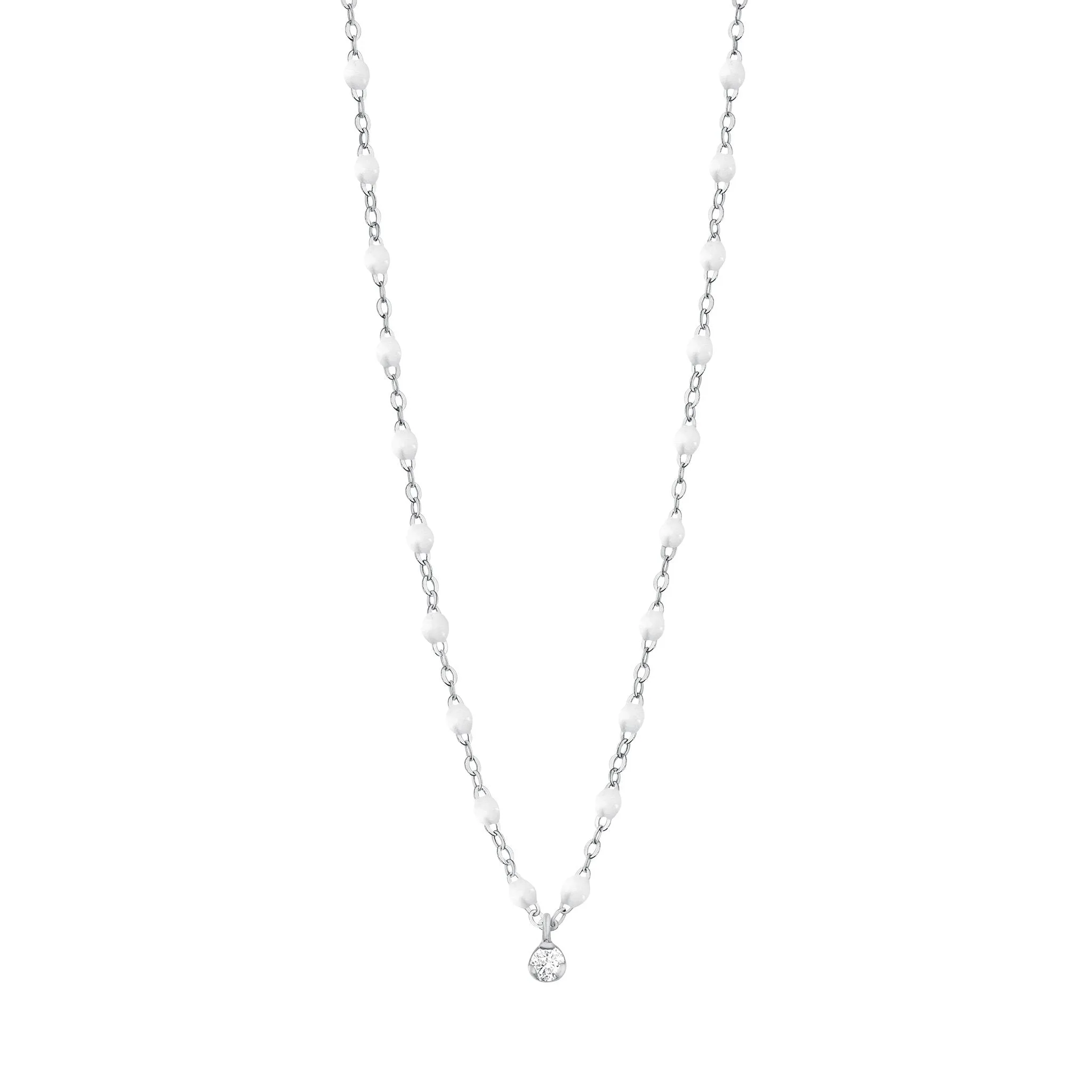 Gigi Supreme Classic 1 Diamond Necklace, White, White Gold, 16.5"