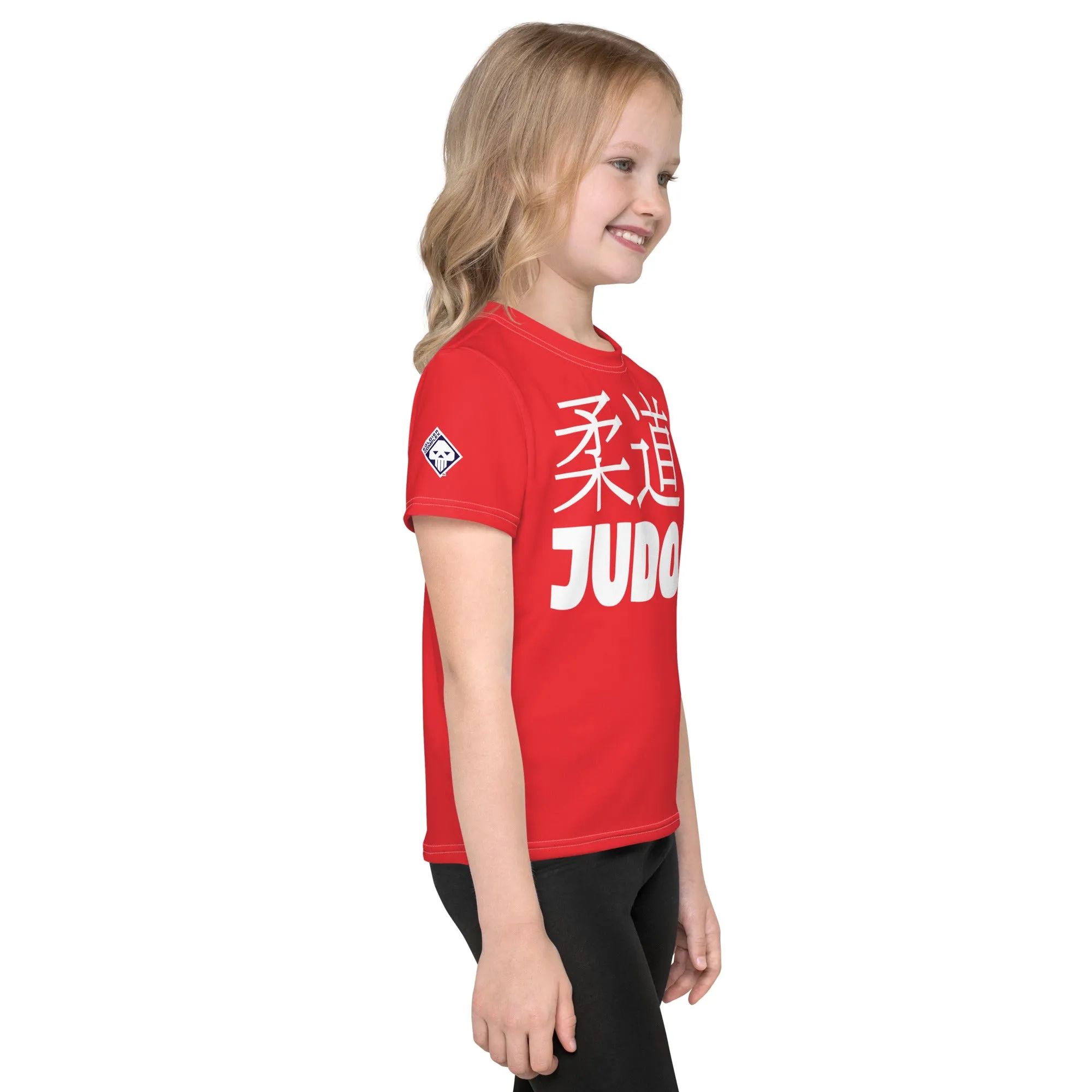 Girl's Short Sleeve Classic Judo Rash Guard: Active Attire - Scarlet