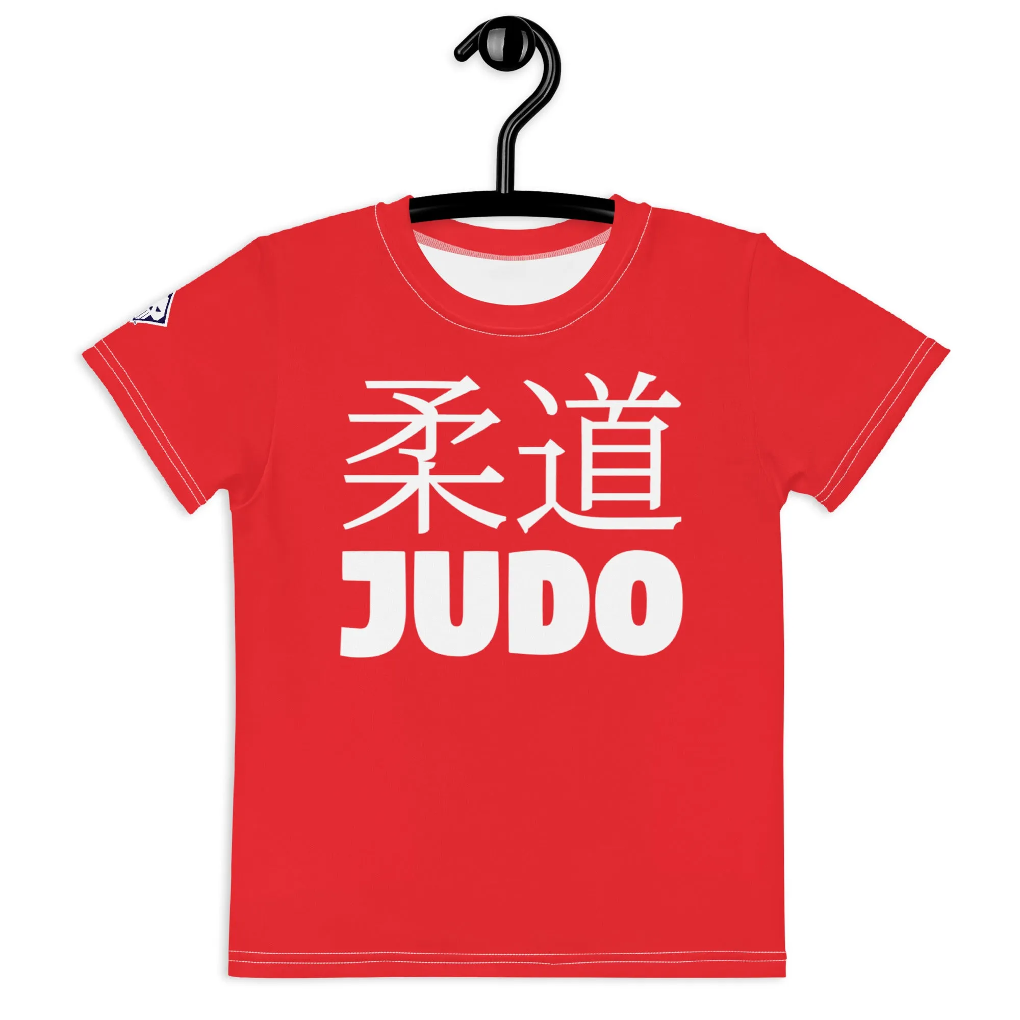 Girl's Short Sleeve Classic Judo Rash Guard: Active Attire - Scarlet