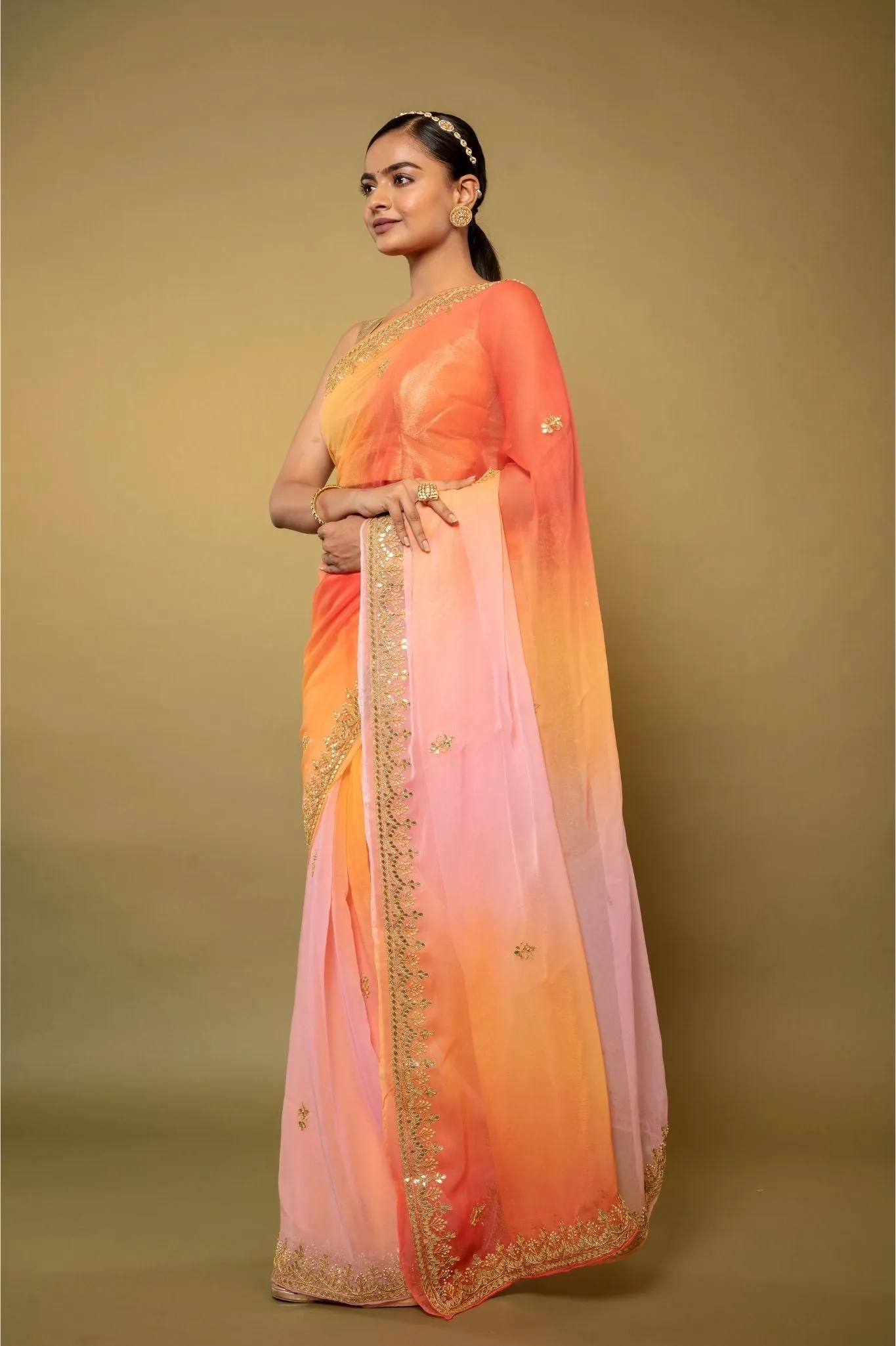 Gotapatti Chiffon Saree