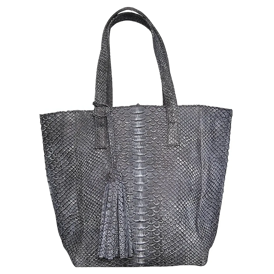 Grey Stonewashed Shopper Tote Bag