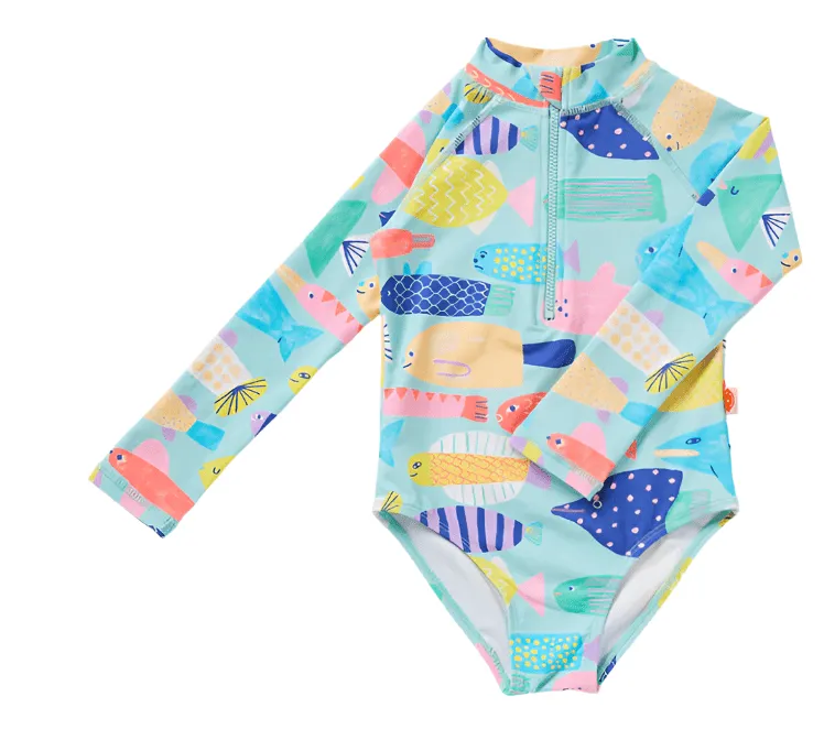 Halcyon Nights Long Sleeve Zip Bather Rainbow Reef