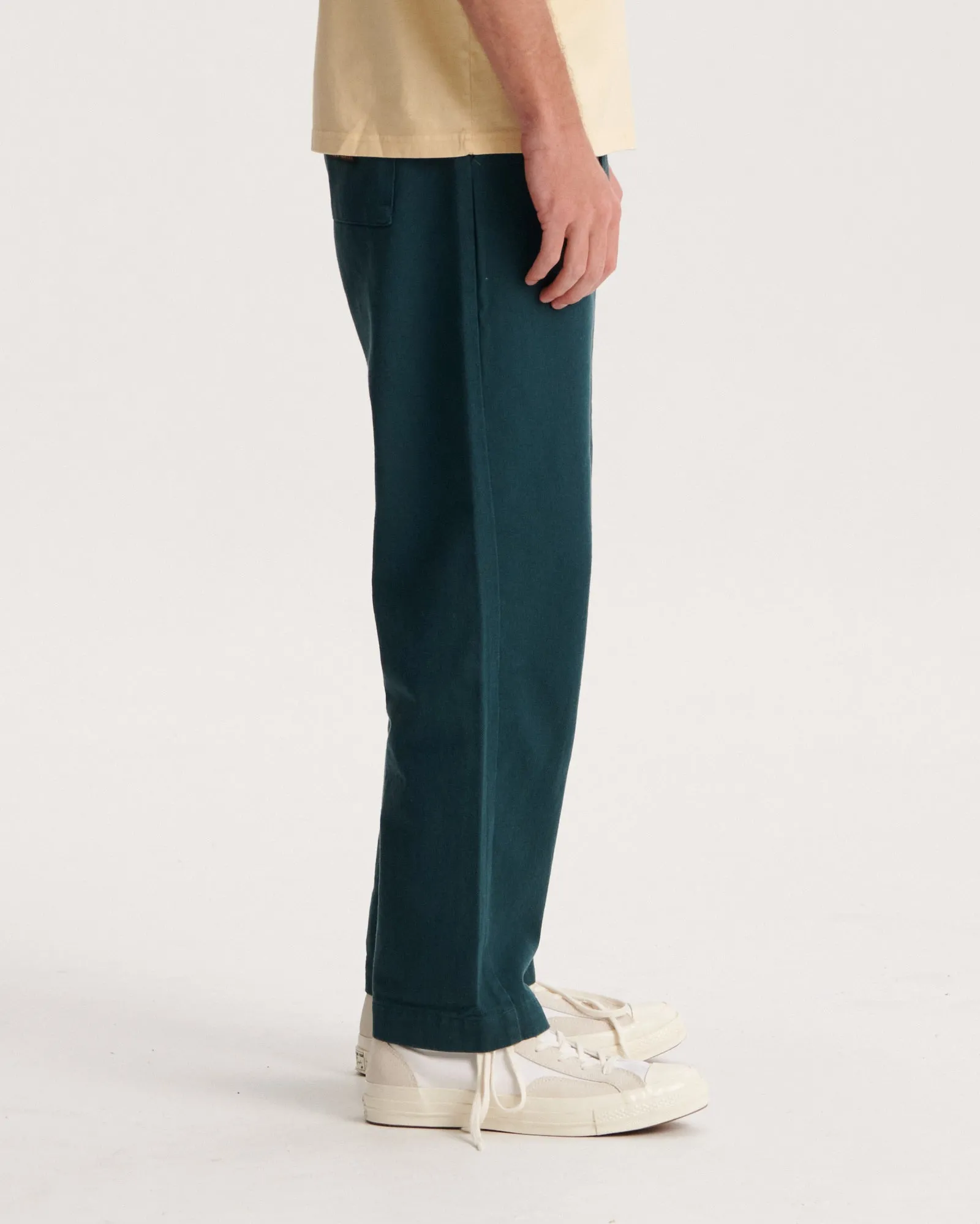 Harro Twill Pleat Pant - Green