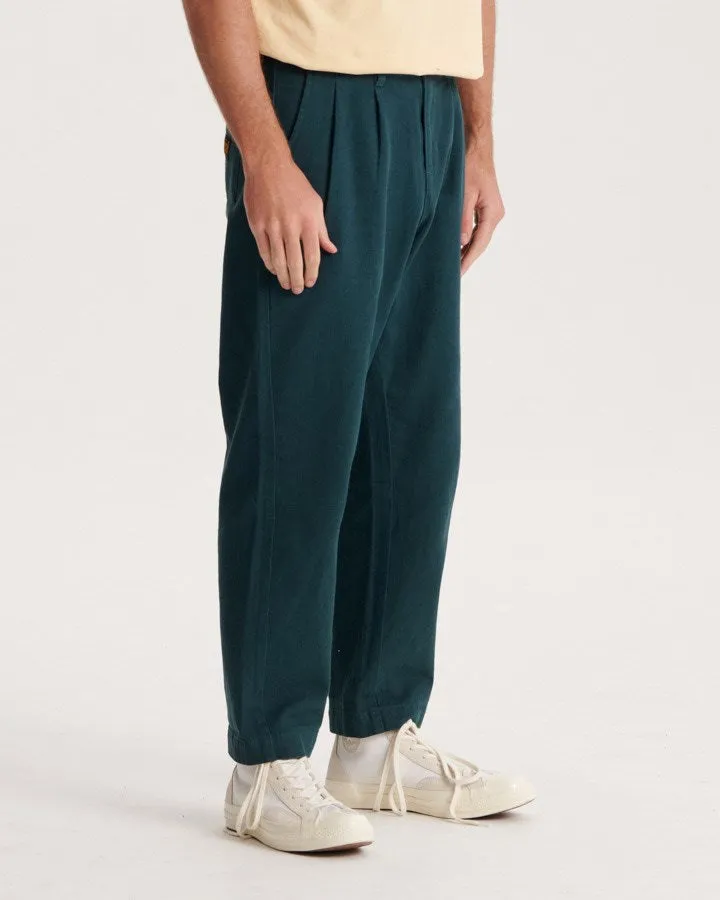 Harro Twill Pleat Pant - Green