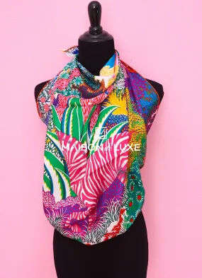 Hermes "Mountain Zebra" Pink Twill Silk 90 cm Scarf