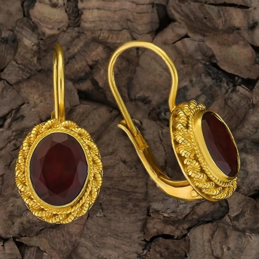 Hermione Highcastle Garnet Earrings